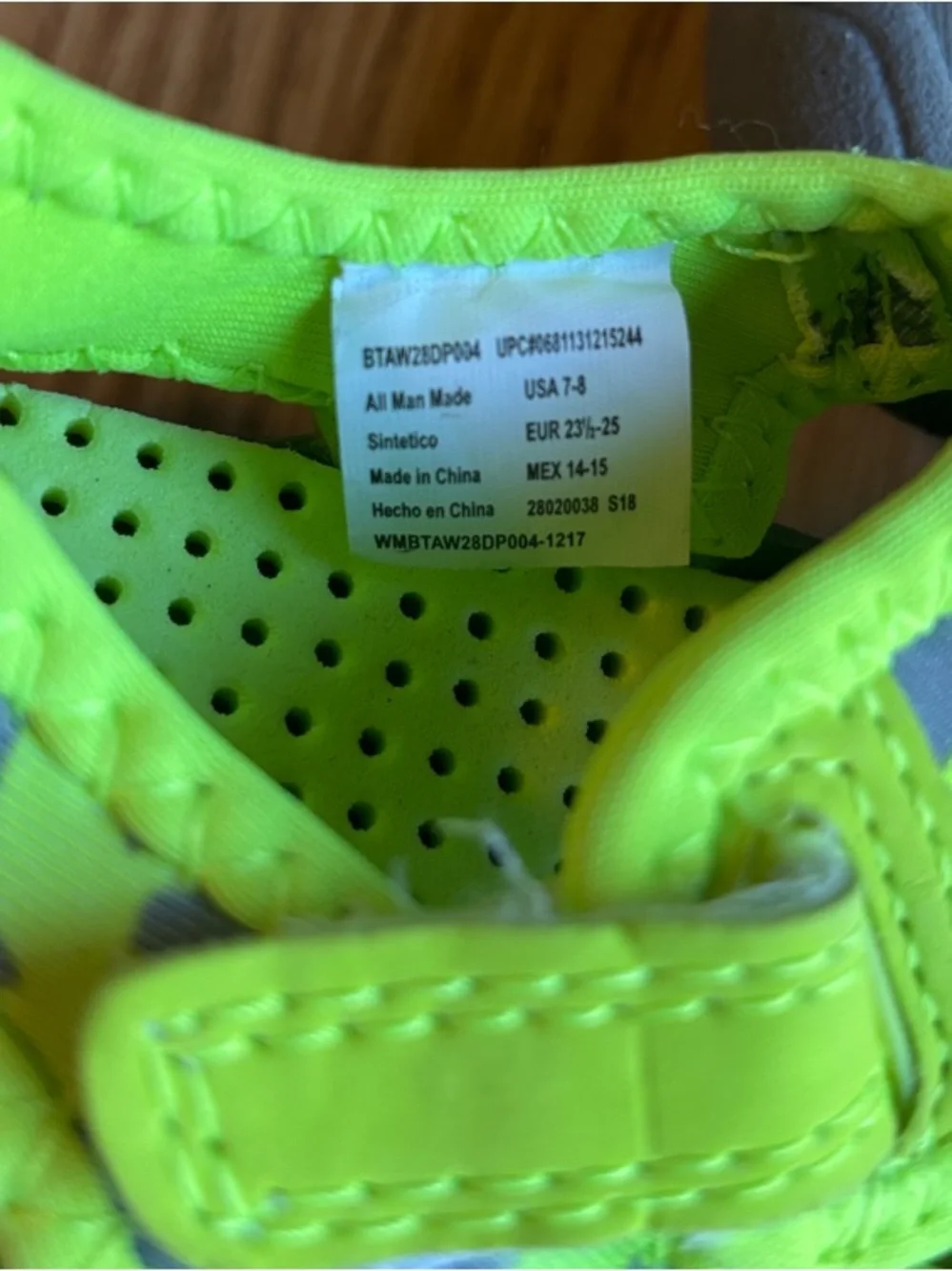 Kids Neon Green Dinosaur Water Shoes - Gray